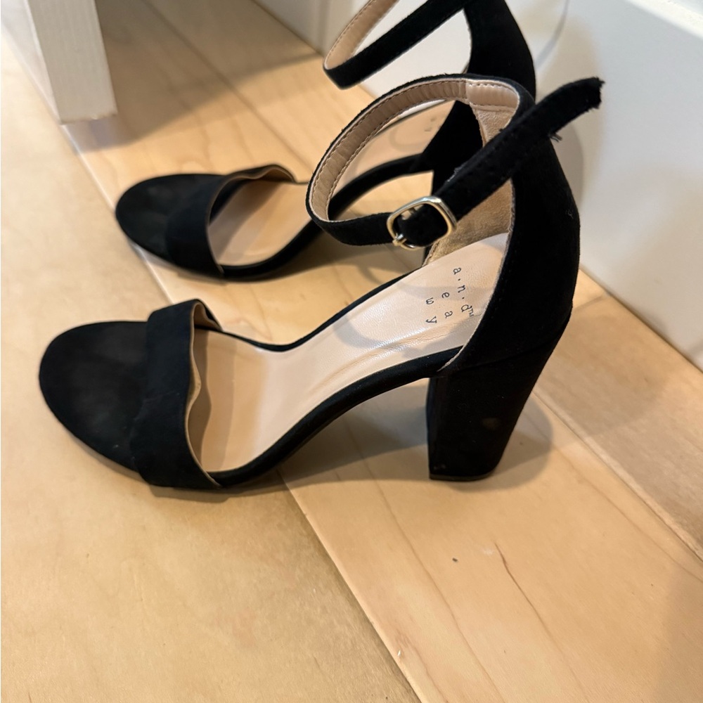 a new day Black Ankle Strap Heels